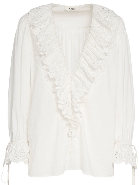 Chloé Ruffled cotton shirt