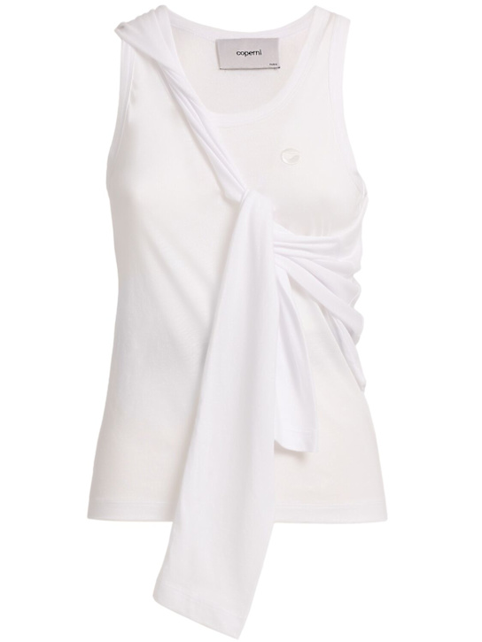 Coperni Draped cotton blend tank top