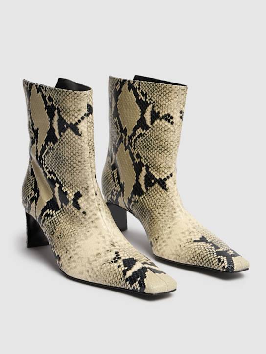 Khaite 55mm Ona python embossed leather booties 3 Khaite 55mm Ona python embossed leather booties