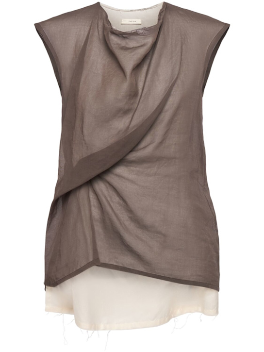 The Row Inawa draped cotton organza top