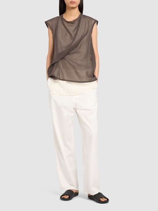 The Row Inawa draped cotton organza top
