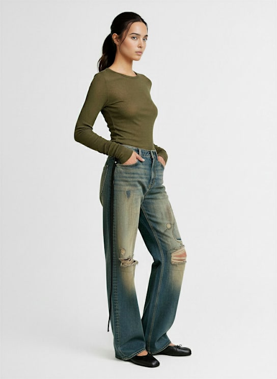 Rick Owens Viscose & silk rib jersey l/s top 3 Rick Owens Viscose & silk rib jersey l/s top