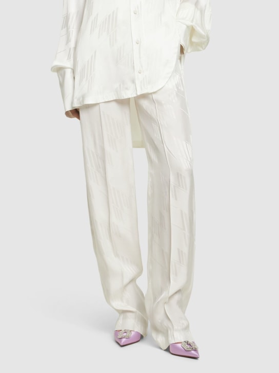 Amina Muaddi 90mm Camelia satin heels