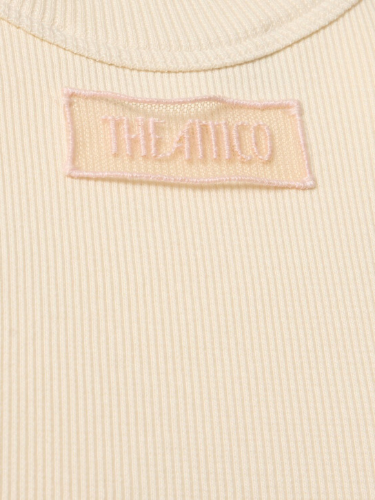 The Attico Georgette midi dress w/feathers