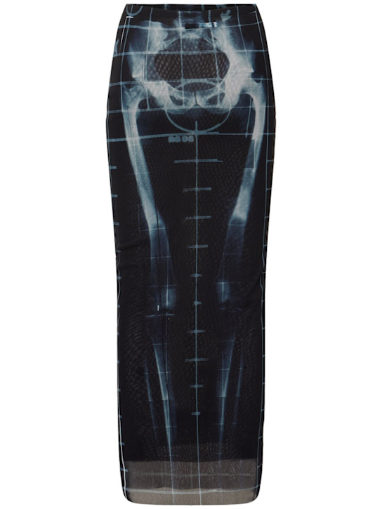 Jean Paul Gaultier Squeletor printed mesh long skirt 4 Jean Paul Gaultier Squeletor printed mesh long skirt