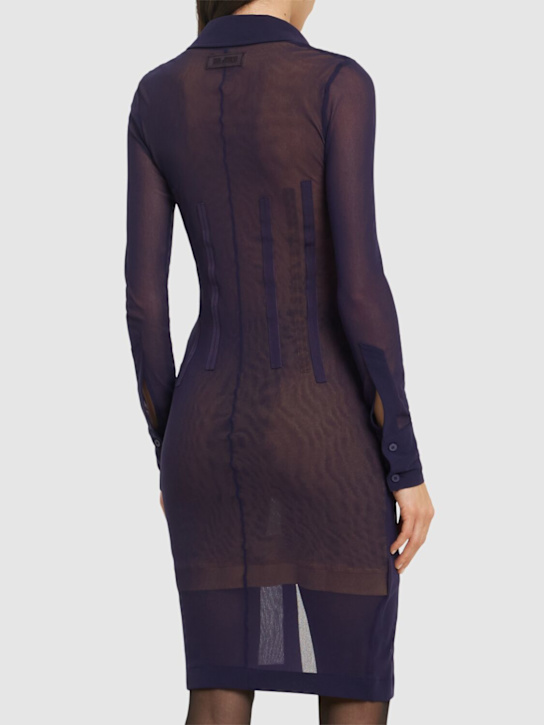 The Attico Stretch tulle mini shirt dress 3 The Attico Stretch tulle mini shirt dress