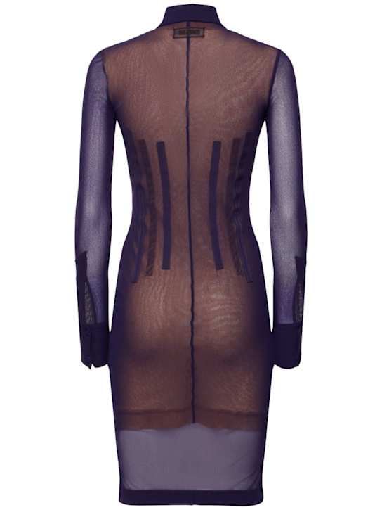 The Attico Stretch tulle mini shirt dress 4 The Attico Stretch tulle mini shirt dress