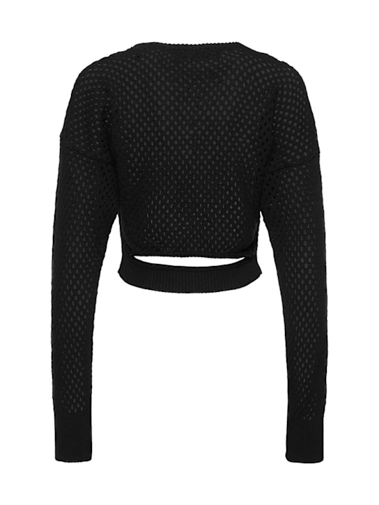 Andreadamo Fishnet knit cotton blend crop sweater