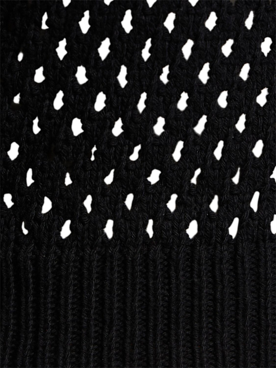 Andreadamo Fishnet knit cotton blend crop sweater