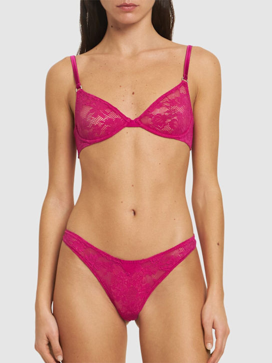 Fleur Du Mal Le Stretch lace & silk demi bra