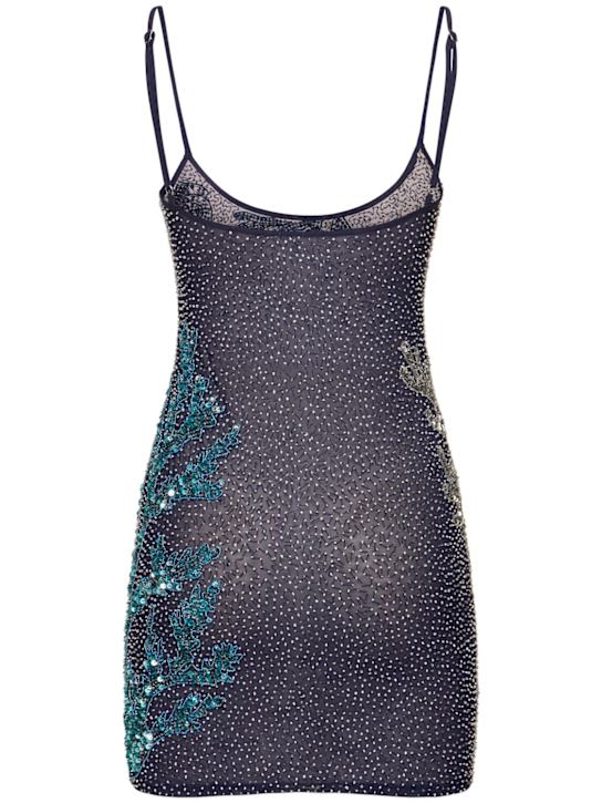 Leslie Amon Maldives seashore beaded mesh mini dress 4 Leslie Amon Maldives seashore beaded mesh mini dress