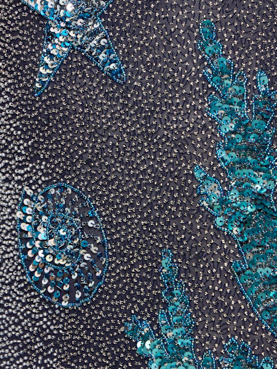 Leslie Amon Maldives seashore beaded mesh mini dress 5 Leslie Amon Maldives seashore beaded mesh mini dress