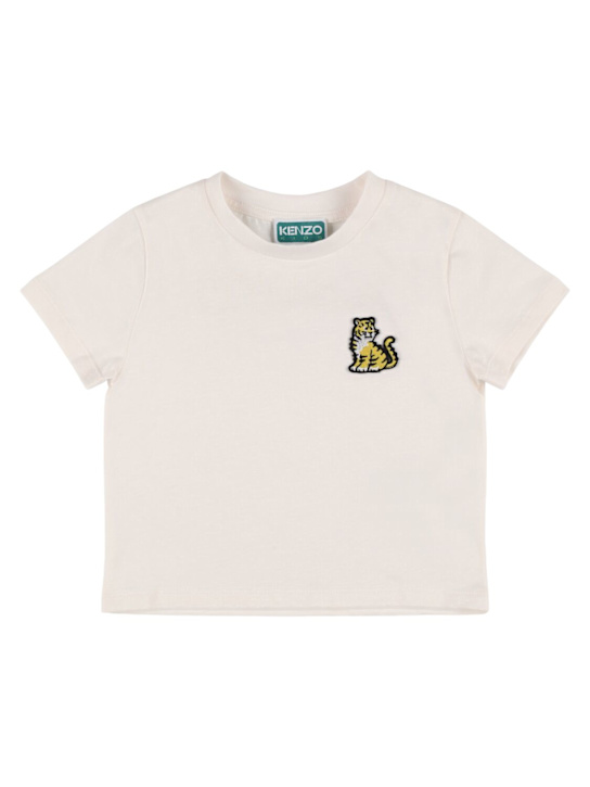 Kenzo Kids Embroidered cotton jersey t-shirt