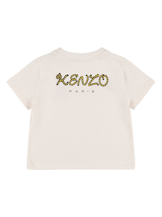 Kenzo Kids Embroidered cotton jersey t-shirt