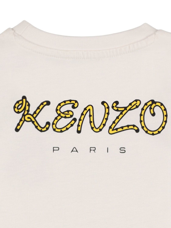 Kenzo Kids Embroidered cotton jersey t-shirt