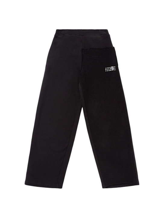 MM6 Maison Margiela Printed cotton bi-material sweatpants