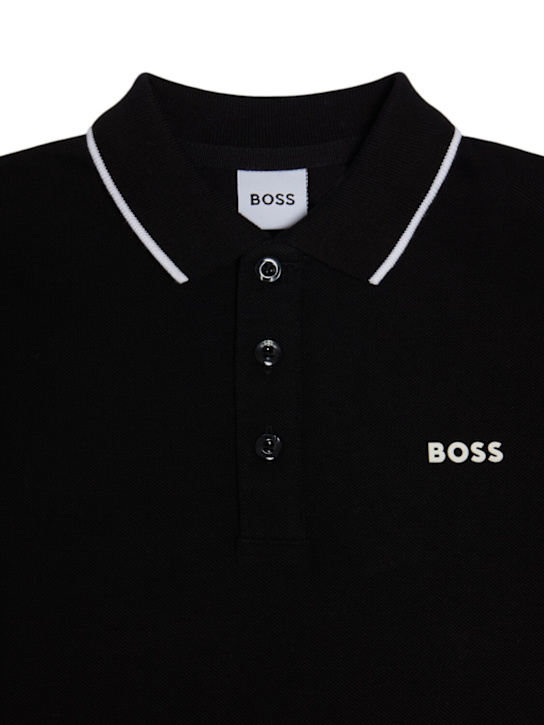 Boss Cotton piqué polo shirt w/logo