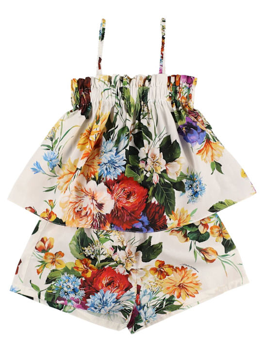 Dolce&Gabbana Printed cotton poplin top & shorts