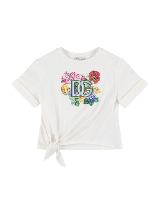 Dolce&Gabbana Embroidered cotton t-shirt w/ knot