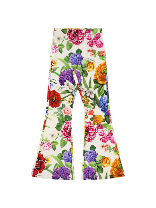 Dolce&Gabbana Printed cotton blend flared leggings