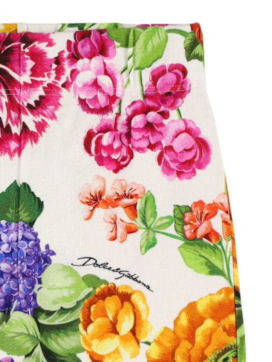 Dolce&Gabbana Printed cotton blend flared leggings
