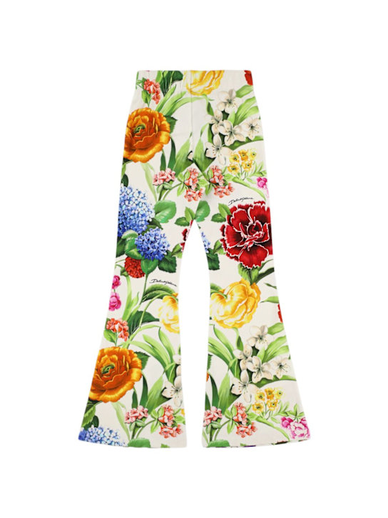 Dolce&Gabbana Printed cotton blend flared leggings