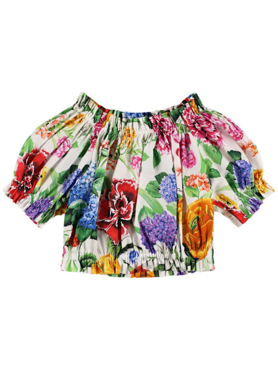 Dolce&Gabbana Flower printed cotton crop top