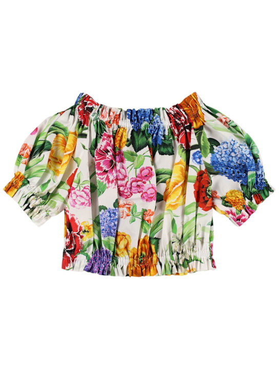 Dolce&Gabbana Flower printed cotton crop top