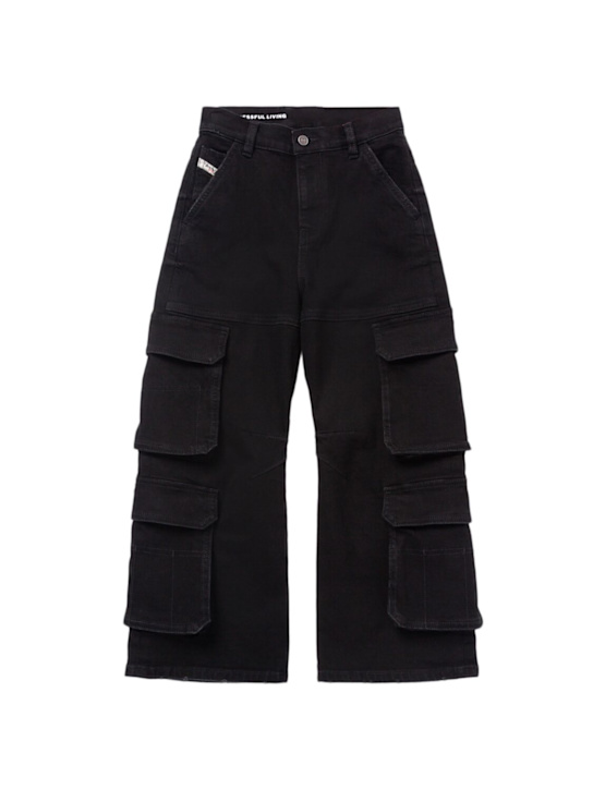 Diesel Kids Stretch cotton cargo jeans