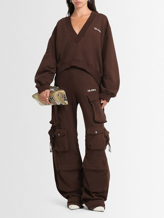 The Attico Double cotton jersey v-neck sweatshirt